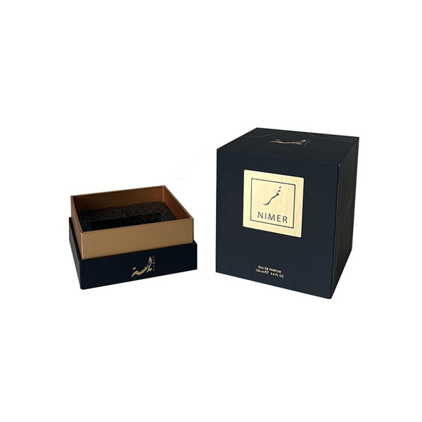 Black luxury skincare box with high-end products