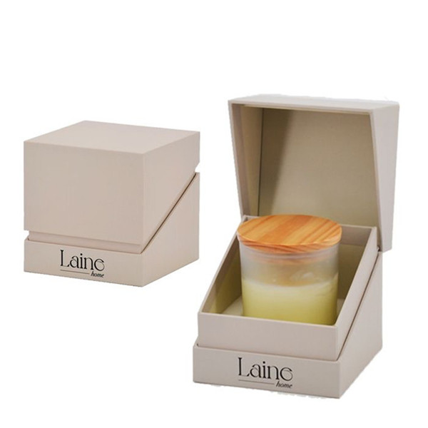 Elegant Beige Rigid Candle Box