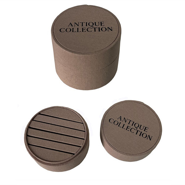 Round Jewelry Ring Storage Box with Lid