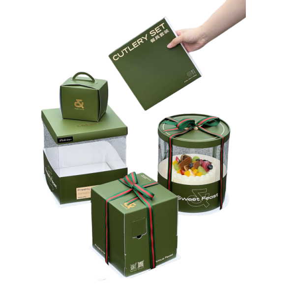 Stylish Green Box of Cake