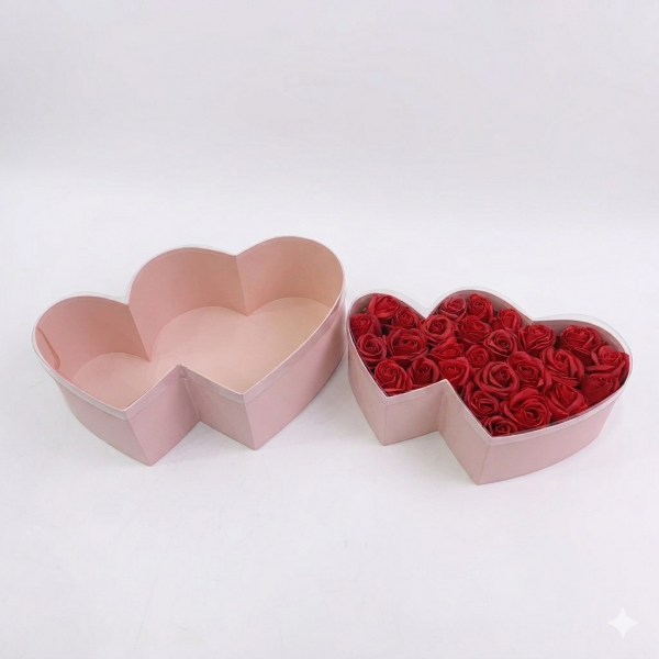 Four Colors Heart Shaped Flower Box