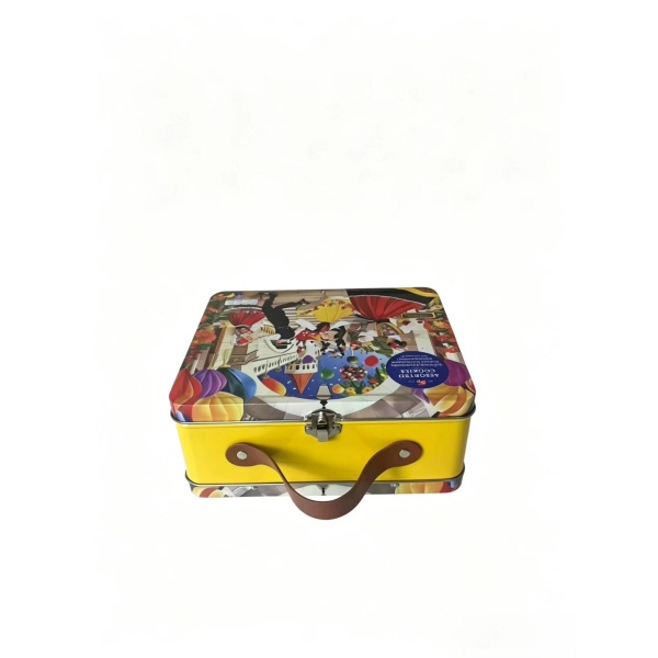 Vintage Tin Gift Box with Handle