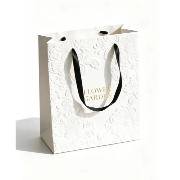 Custom Embossed Floral Paper Gift Bags 