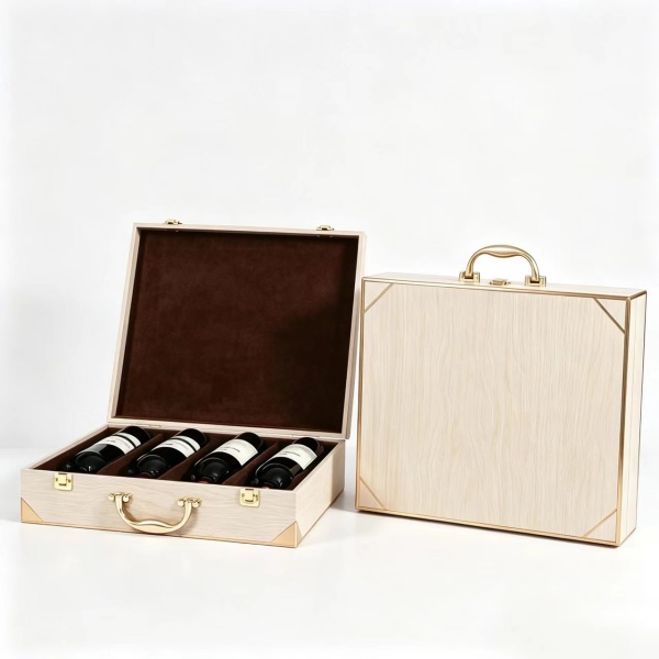 Premium Gold Trim Wine Gift Packaging Box