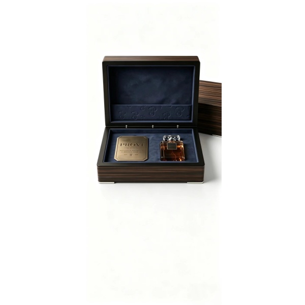 Custom Luxury Ebony Striped Wood Rigid Gift Box