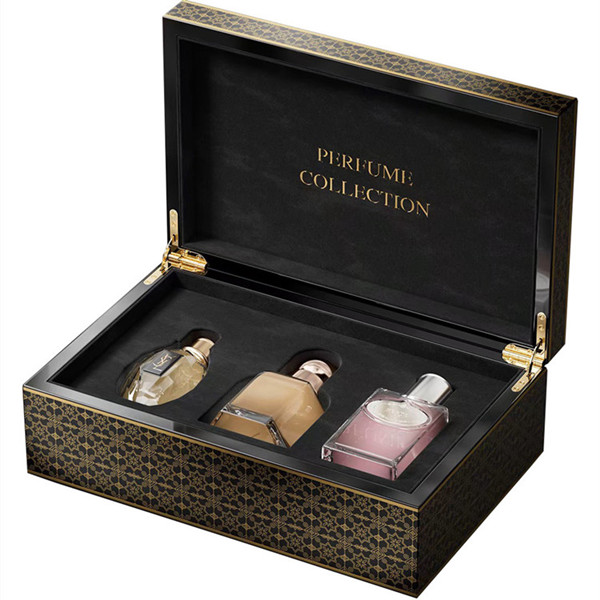 black wooden perfume box