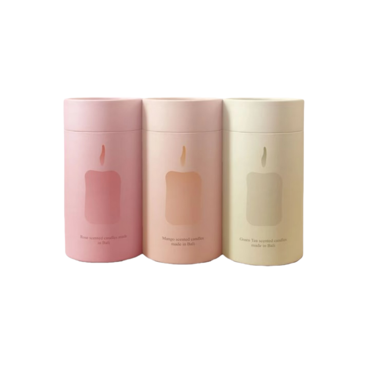 Upper and Lower Cover Paper Tube Candle Packaging Idea