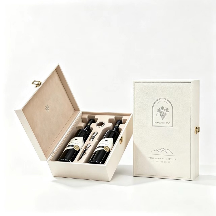 1787231374613442.jpg Cream White Luxury 2‑Bottle Wine Gift Box-2.jpg